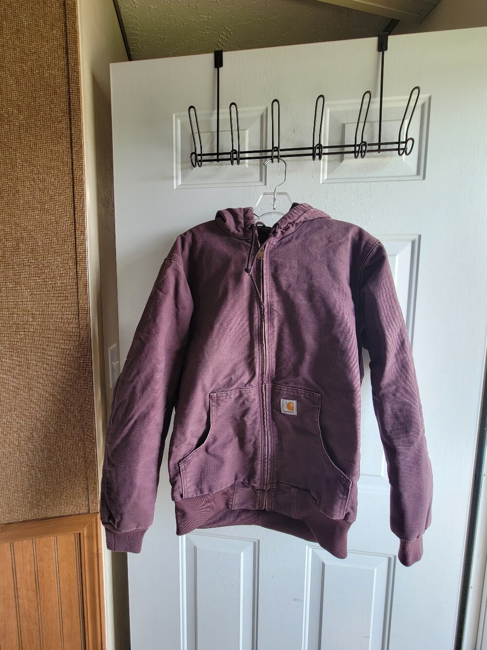 Carhartt Hooded Zip Utility Jacket in Plum